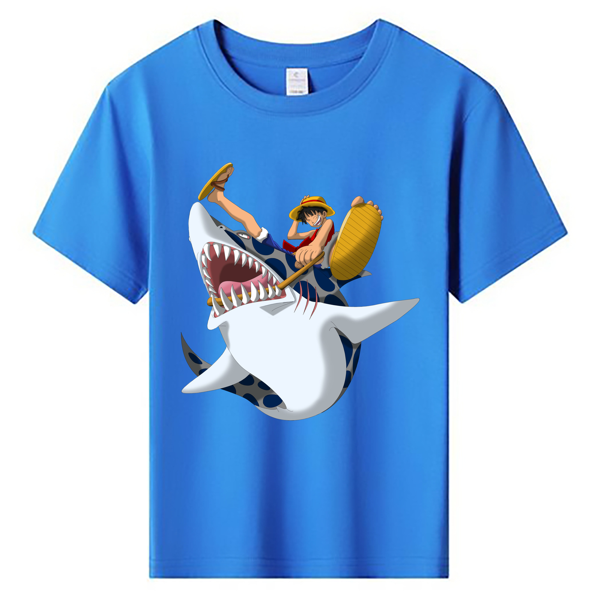 ワンピース モンキー・D・ルフィ ONE PIECE Monkey D. Luffy 綿100％キッズTシャツ（フロントプリント）